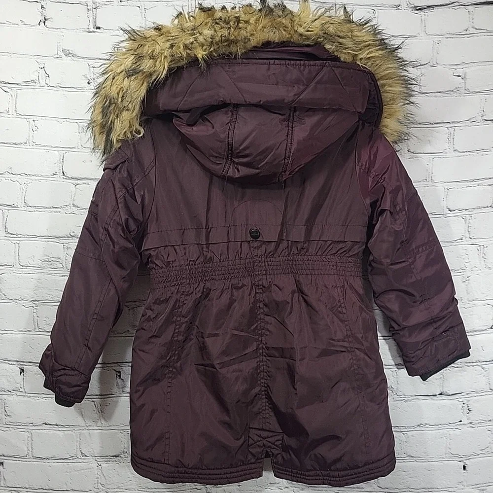 Madden Girl‎ Jacket Girls M Medium Puffer Burgundy Fur Trimmed Hood